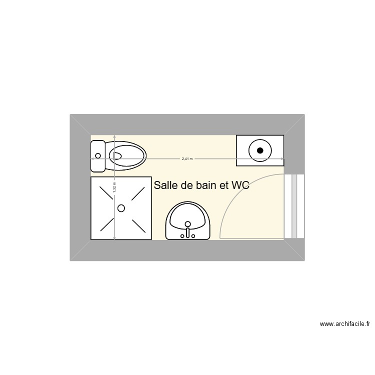 MATTHEY DORET Maria Caterina. Plan de 1 pièce et 3 m2