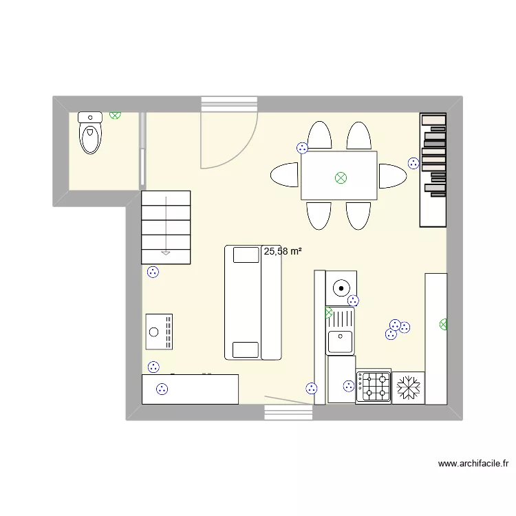 11 escalier du juge rdc. Plan de 1  et 26 m²