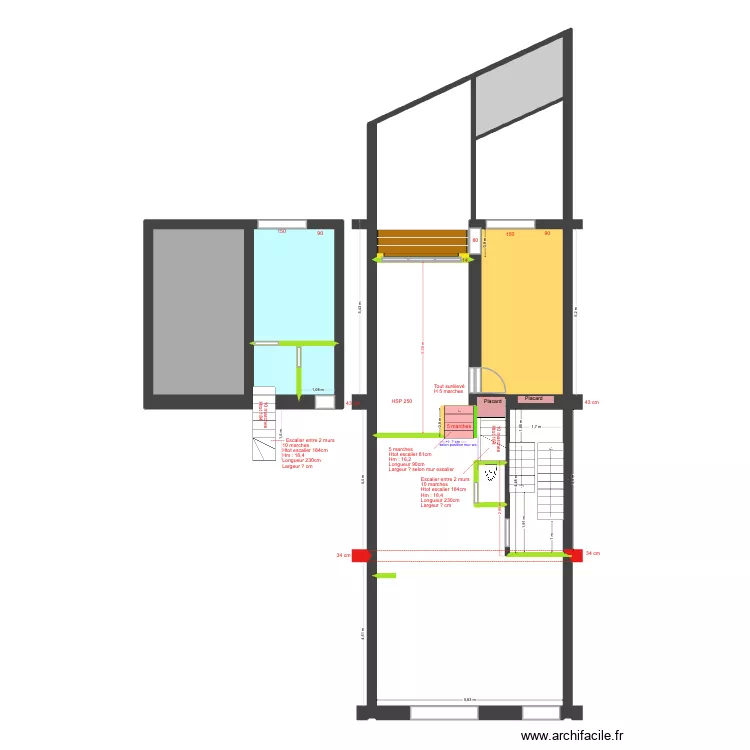 BAUCQ 77 1e étage Escalier/Trémie. Plan de BAUCQ 77 1e étage Escalier/Trémie. Plan de