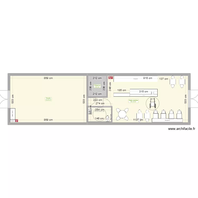 JOY' | Cantine & Studio. Plan de 