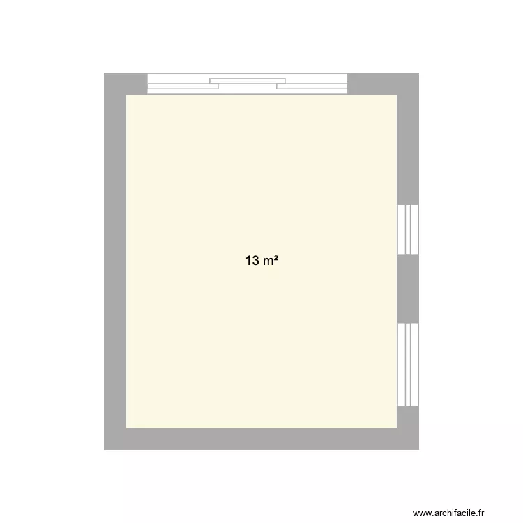 Bureau 94. Plan de 1  et 13 m²