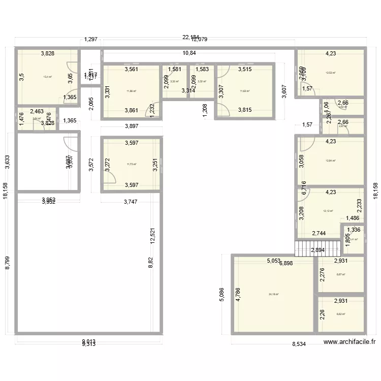 Modification MBOTA 2. Plan de 16  et 142 m²