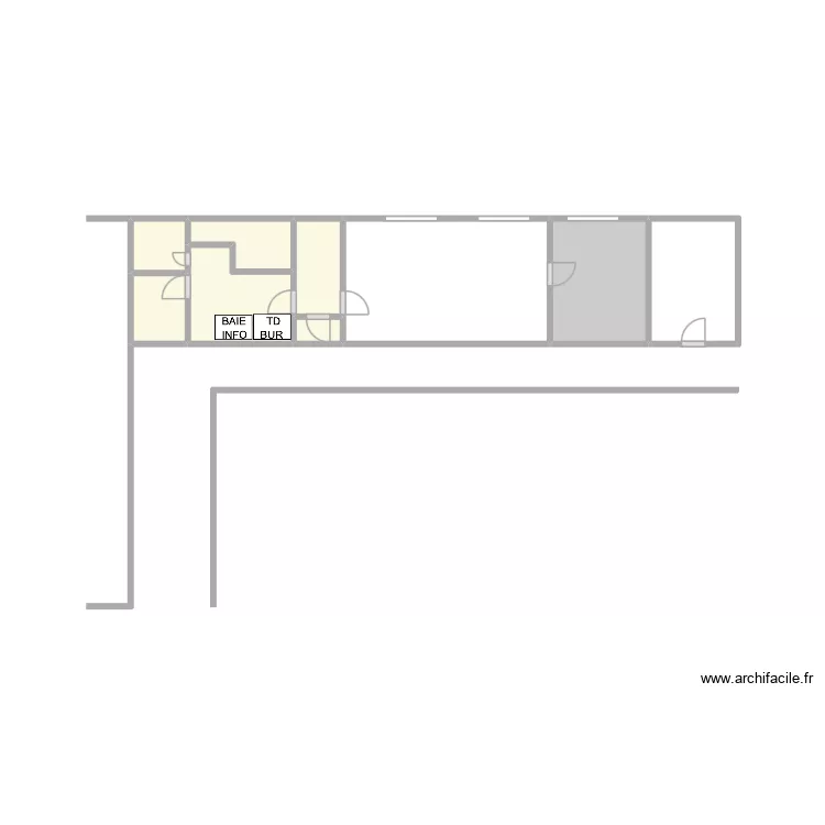 1er etage. Plan de 9  et 9 m²