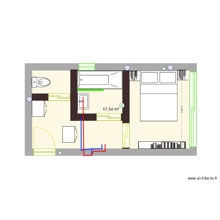 Garage3. Plan de 1 pièce et 17 m2