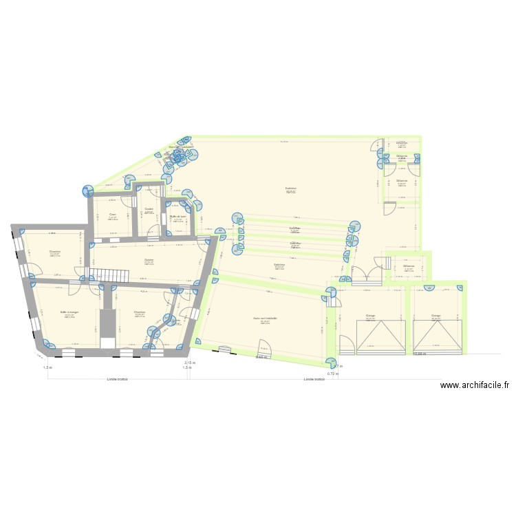Craon v1. Plan de 33 pièces et 582 m2