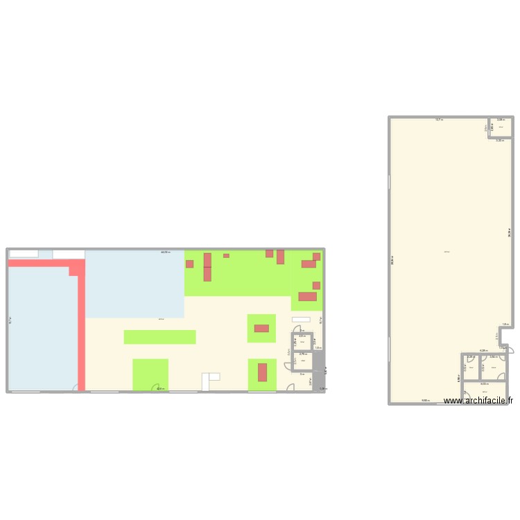 N°1 atelier conteneurs. Plan de 8 pièces et 1515 m2