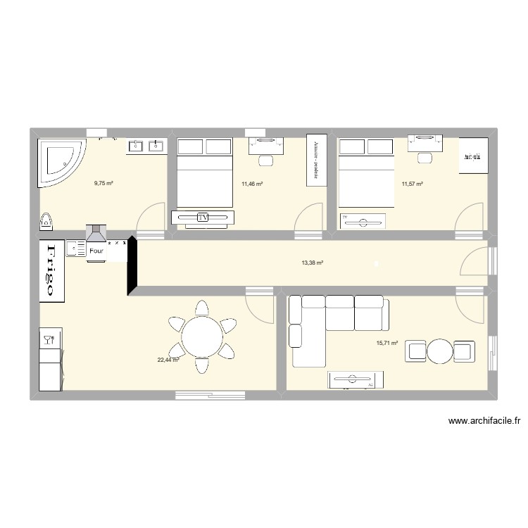 lena - Plan 6 pièces 84 m2 dessiné par zzr3