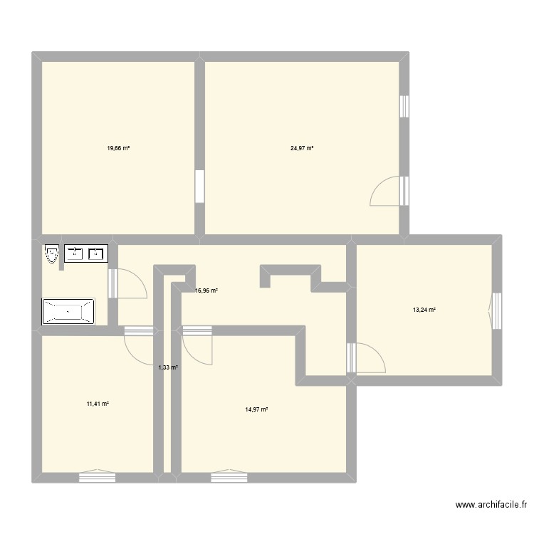 étage chavanay. Plan de 7 pièces et 103 m2