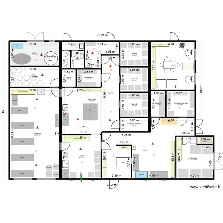 Petit Jabron V4-modif lou. Plan de 22 pièces et 291 m2