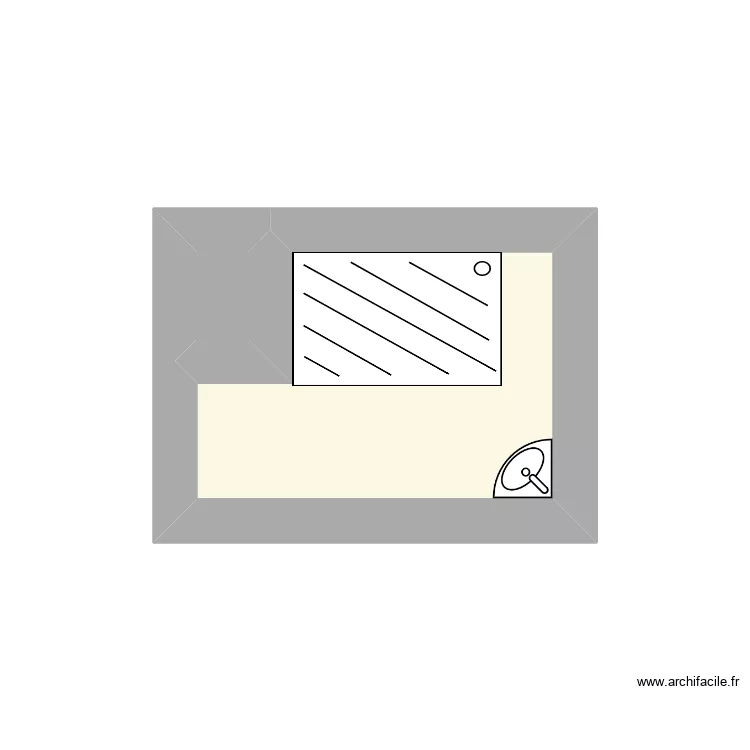 hancock r&eacute;nov&eacute;. Plan de 2 pièces et 3 m²