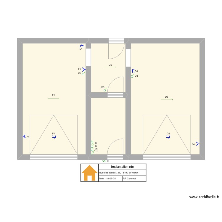 implantation ecoles 73a 3. Plan de 4 pièces et 47 m2