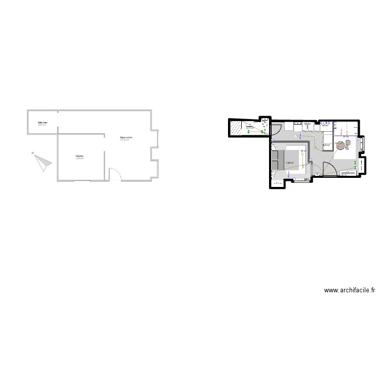 LENCELIN. Plan de 3 pièces et 25 m2