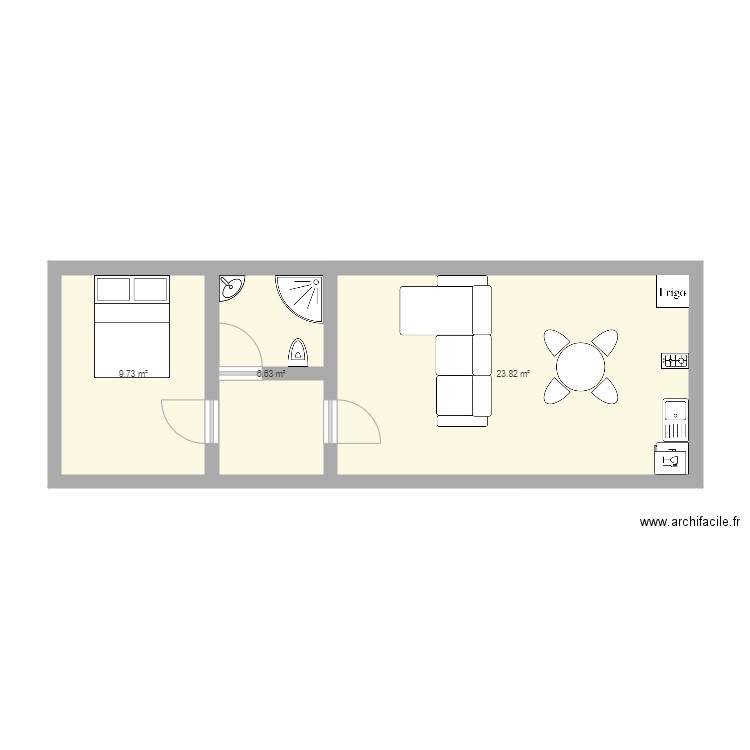 DISTANCIAS MINIMAS. Plan de 3 pièces et 40 m2