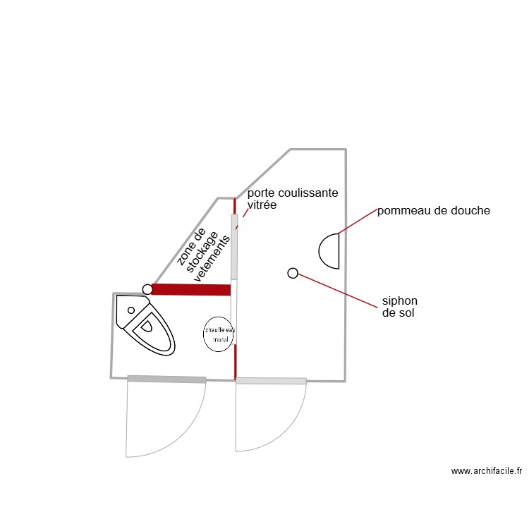 projet 2 definitif douche. Plan de 0 pièce et 0 m2