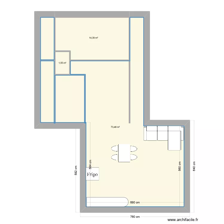 Extension Cabane. Plan de 