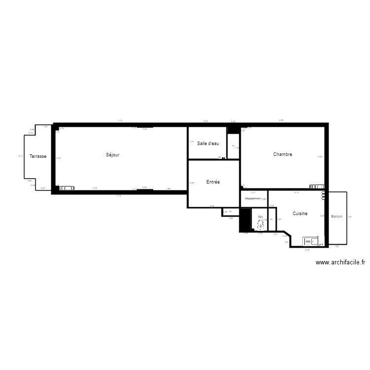 PLAN TAIEB. Plan de 21 pièces et 70 m2