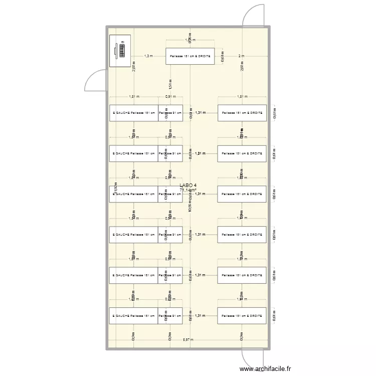 Labo 4. Plan de 1  et 71 m²