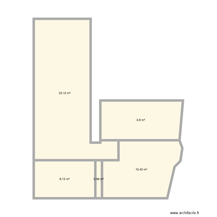PL 117. Plan de 5 pièces et 49 m2