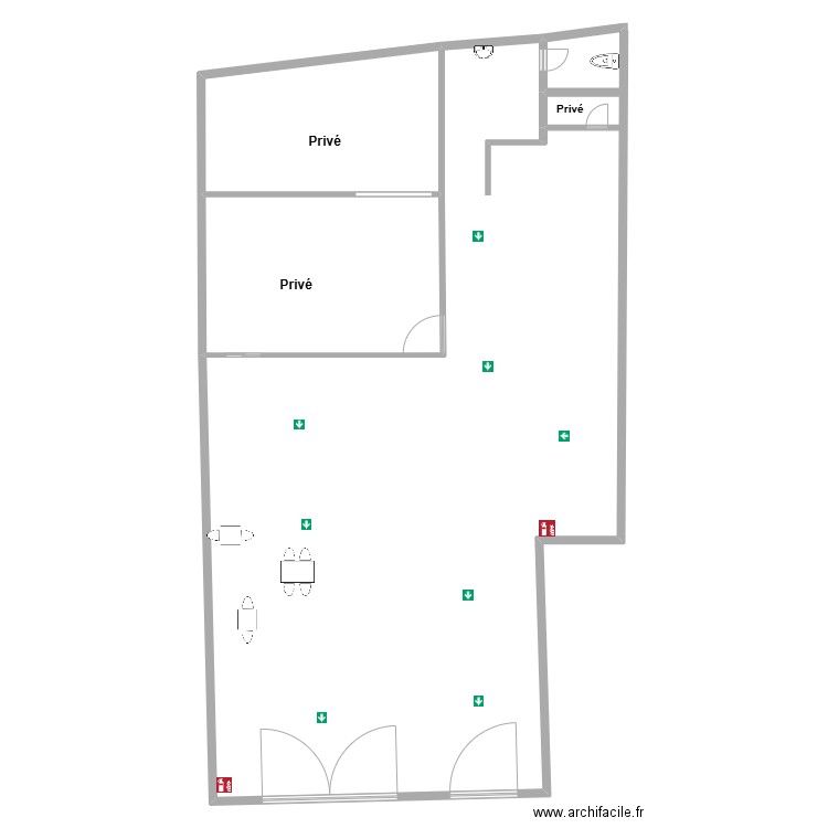 Plan Epicerie. Plan de 3 pièces et 381 m2