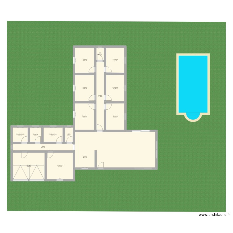 Maison a Nice. Plan de 16 pièces et 190 m2