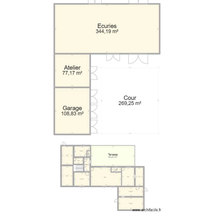 Domaine de la Vaux Marie. Plan de 18 pièces et 1026 m2