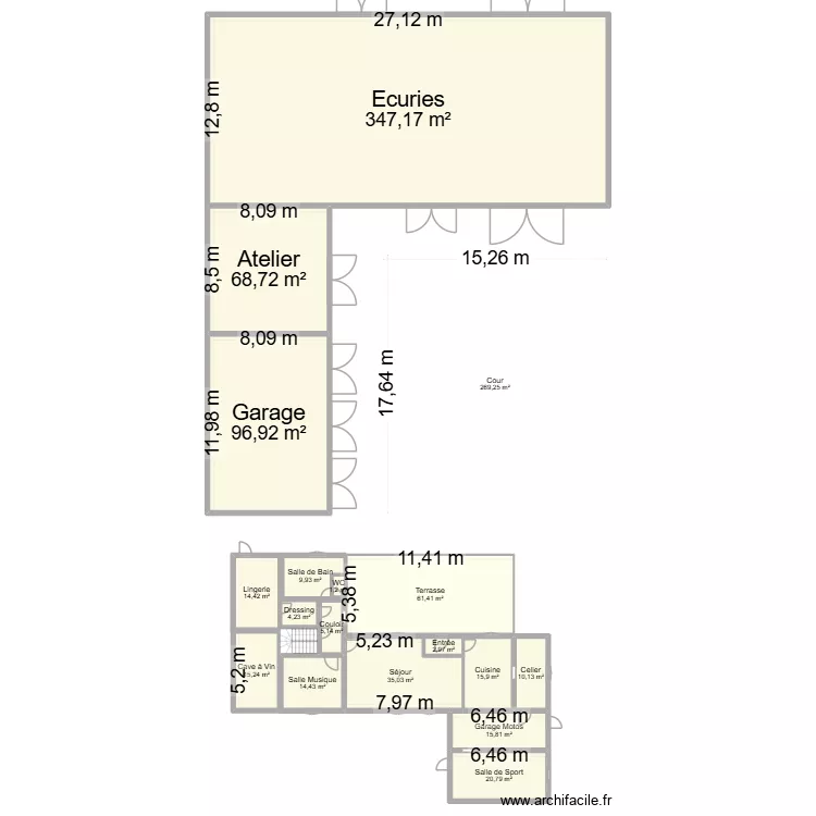 Domaine de la Vaux Marie. Plan de 18  et 1009 m²