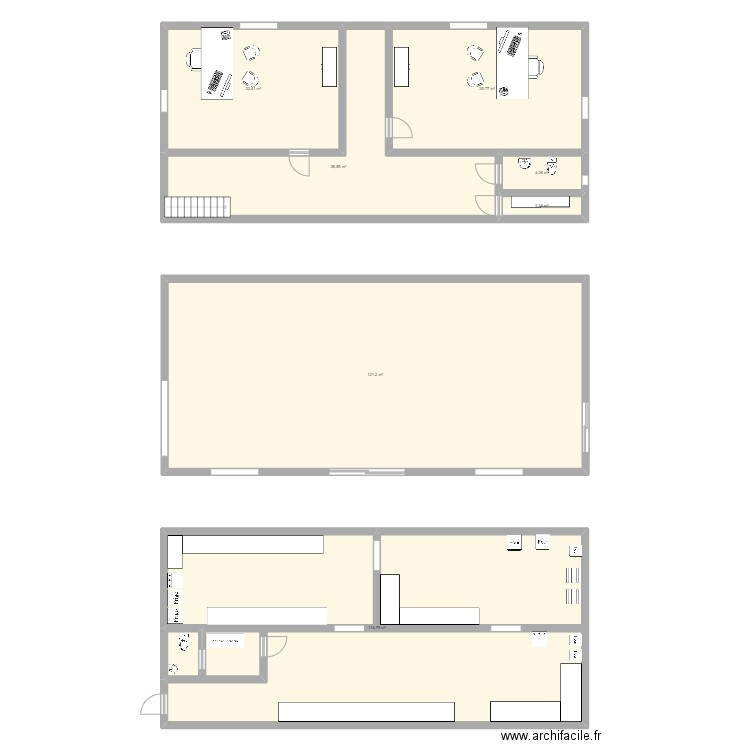 Pauline - Projet Boulangerie/Pâtisserie. Plan de 7 pièces et 350 m2