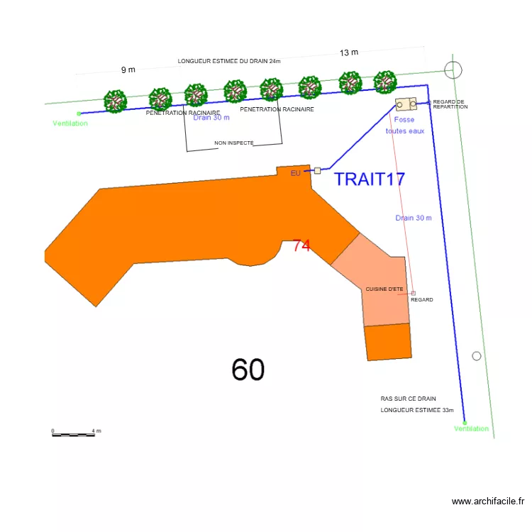 PARENT FOSSE. Plan de 
