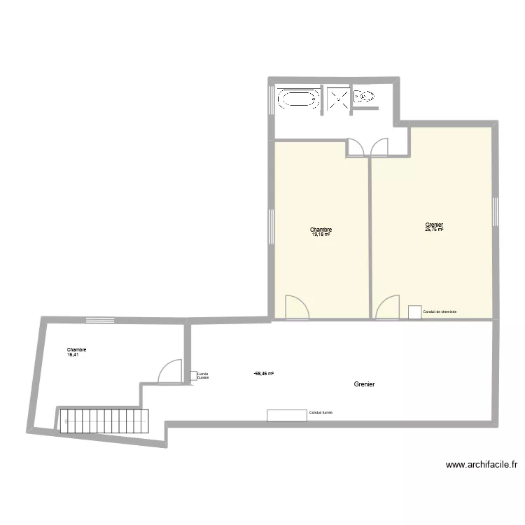 1er étage. Plan de 3 et 98 m² 1er étage. Plan de 3 et 98 m²