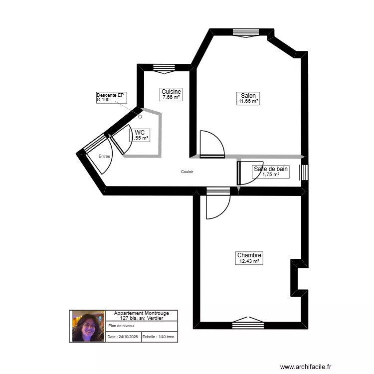 127 bis av. Verdier - Montrouge (Ines 4). Plan de 