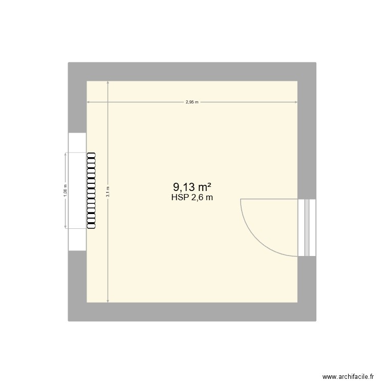 Dressing. Plan de 1 pièce et 9 m2