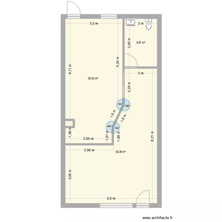 Epicerie. Plan de 3  et 62 m²