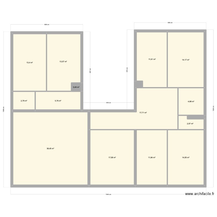 CVP PP - R. des Fleurs 1. Plan de 16 pièces et 168 m2