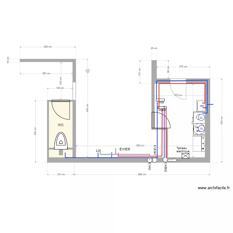 RDC CUISINE OPOUYA. Plan de RDC CUISINE OPOUYA. Plan de