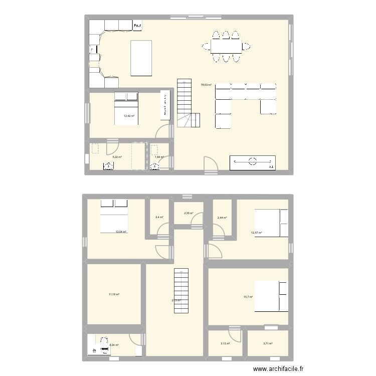 Ranim.. Plan de 15 pièces et 190 m2