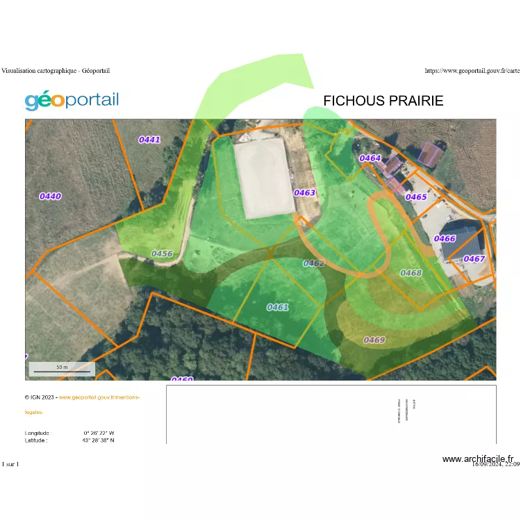 FICHOUS PRAIRIE HAUT. Plan de 