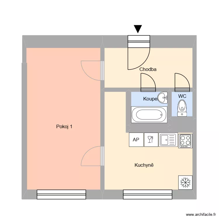 N&aacute;rodn&iacute; tř&iacute;da 683 byt 8. Plan de 11  et 159 m²