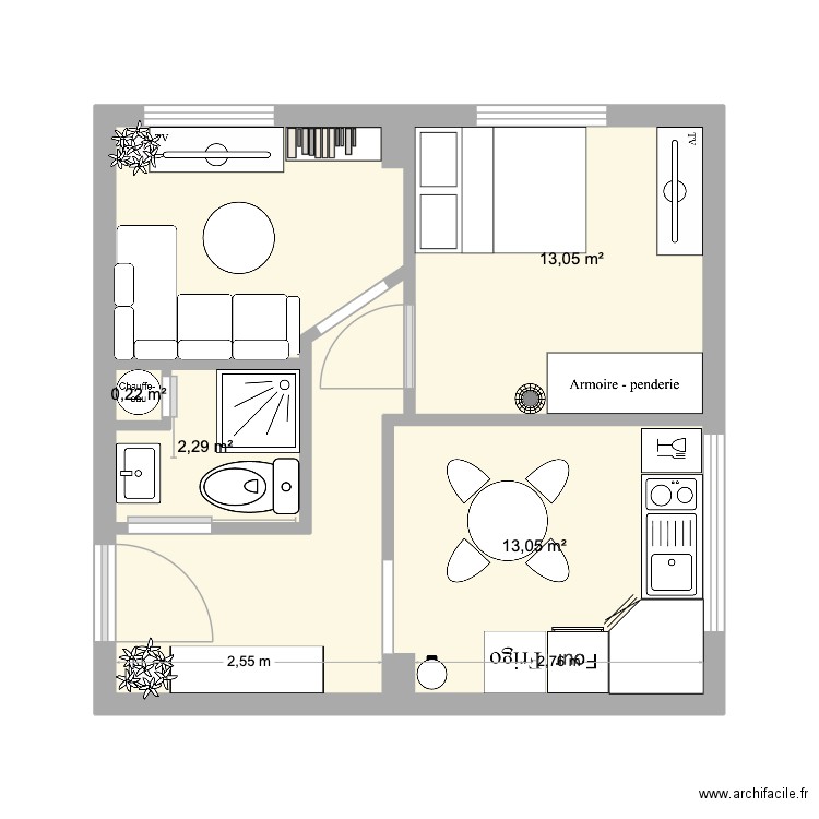 PROJET worshop Prepa // Archi. Plan de 4 pièces et 29 m2