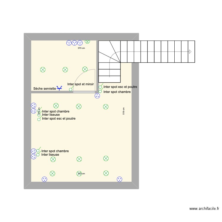 Emma pierri. Plan de 3 pièces et 57 m2