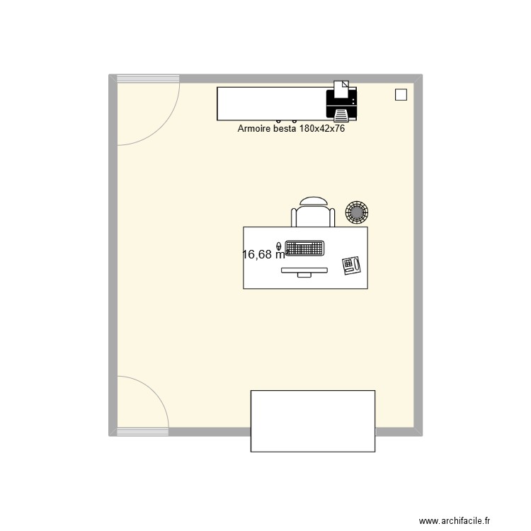 accueil. Plan de 1 pièce et 17 m2