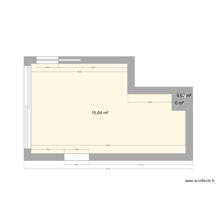 CUISINE 06110. Plan de 3 pièces et 16 m2