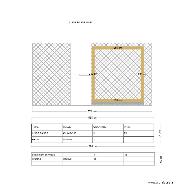 LISSE BASSE MUR. Plan de 0 pièce et 0 m2