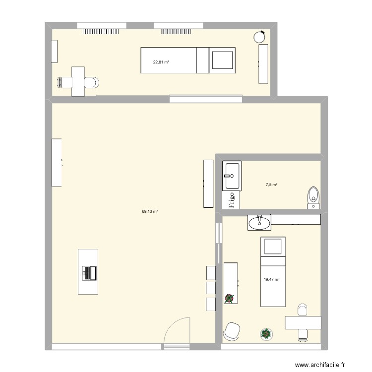 institut ilena beauté. Plan de 4 pièces et 119 m2