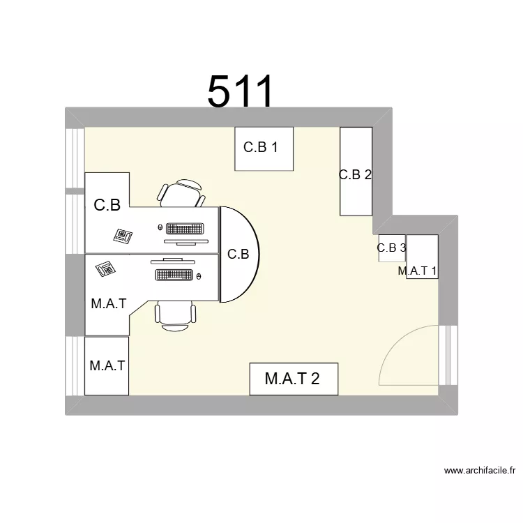 Bureau R 511 - C.BULTEAU / M.A.TAUGOURDEAU. Plan de 