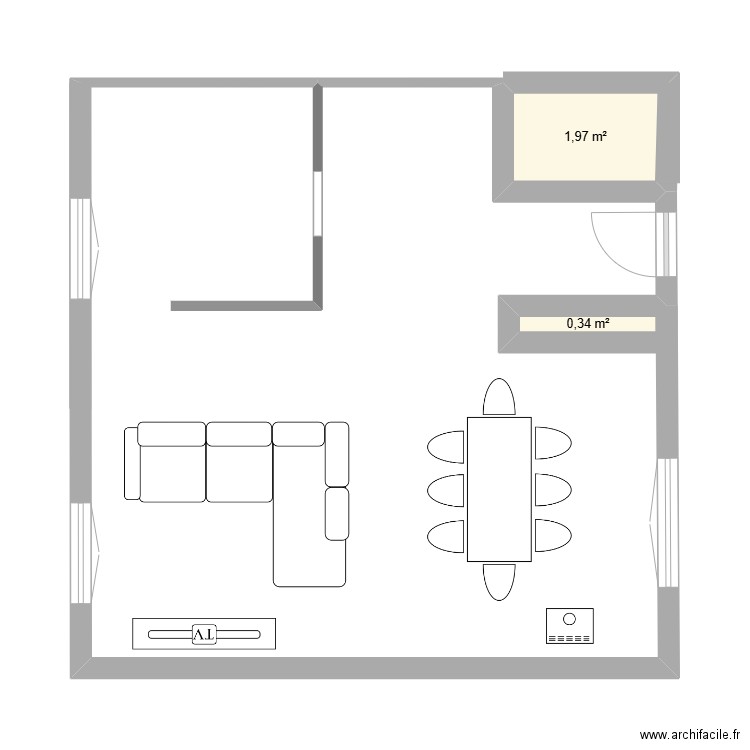 maison lagnieu bis. Plan de 2 pièces et 2 m2