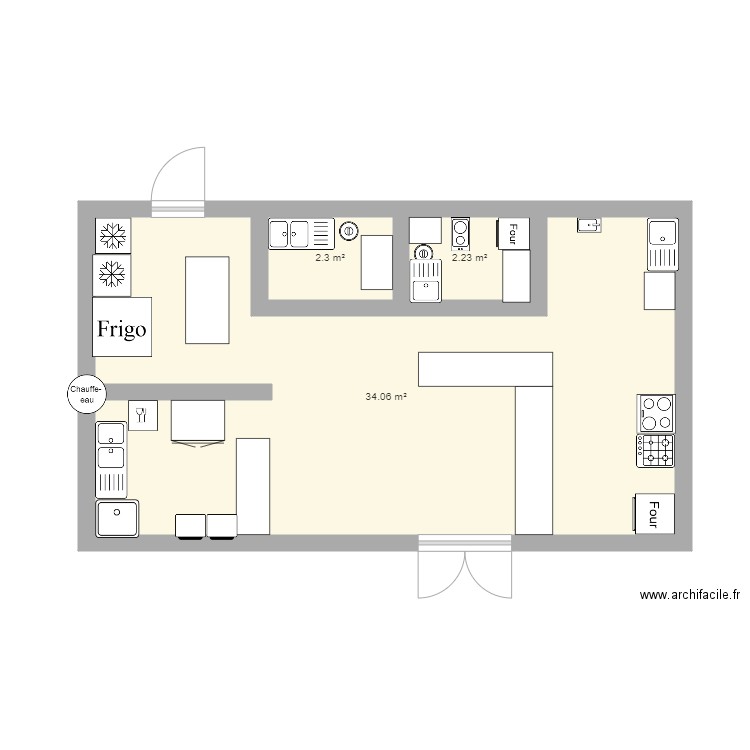 cusine professionnelle . Plan de 0 pièce et 0 m2