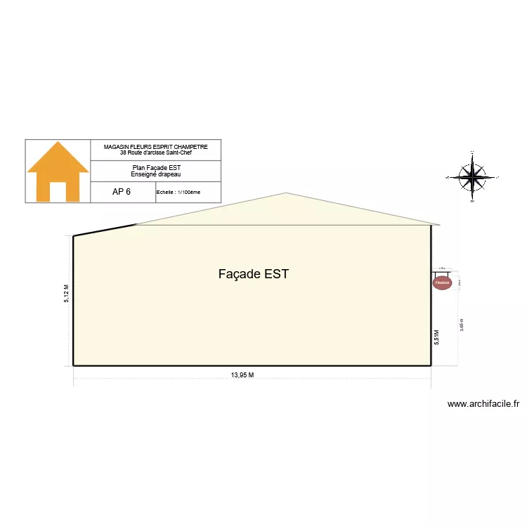 AP 6 Enseigne drapeau ovale 1. Plan de 1 et 76 m² AP 6 Enseigne drapeau ovale 1. Plan de 1 et 76 m²