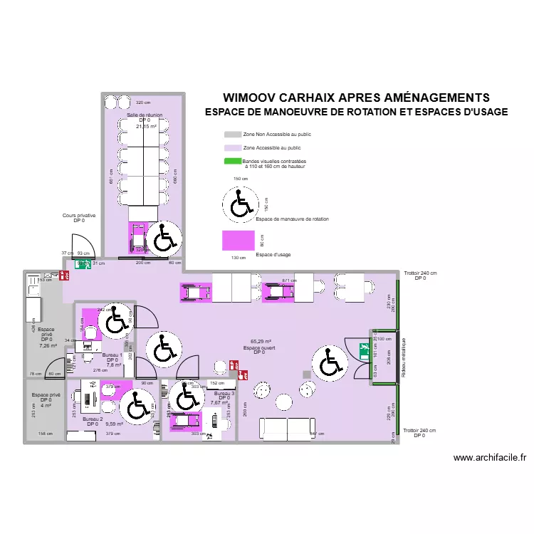 WIMOOV CARHAIX APRES AMENAGEMENTS ESPACE ROT ET USAGE. Plan de 