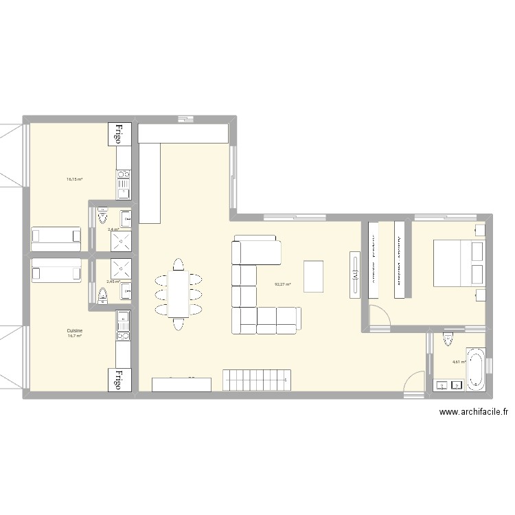 Maison. Plan de 6 pièces et 135 m2