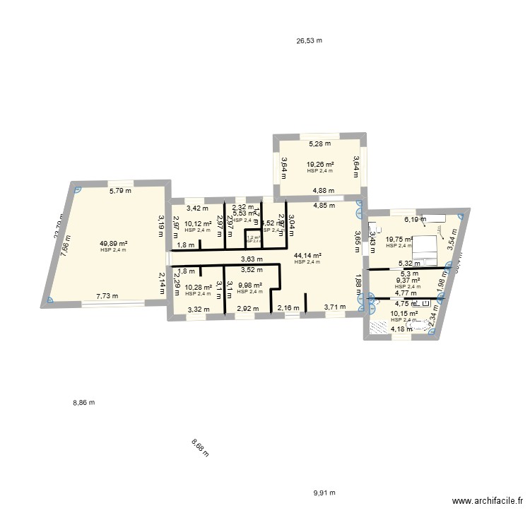 charpentier cacot 2. Plan de 13 pièces et 389 m2